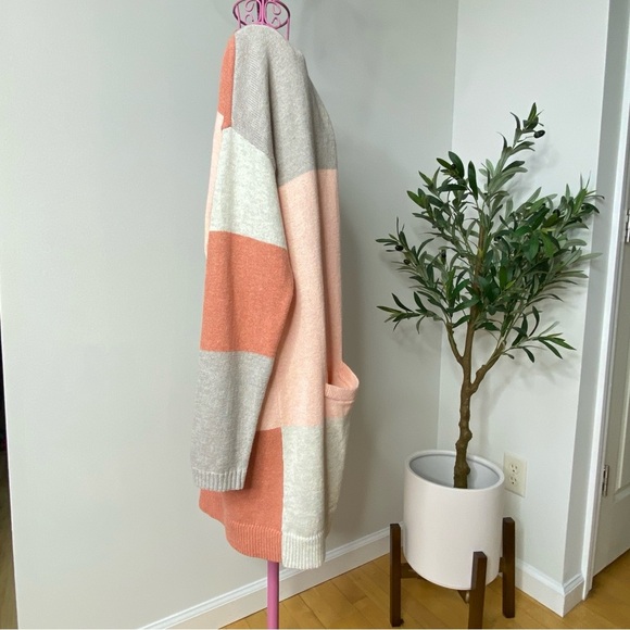 J.Jill Pure Jill Women's V-Neck Colorblock Cardigan Size Small Petite Oversized - Picture 6 of 12